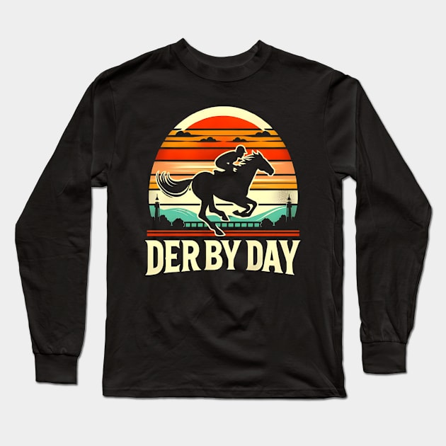 Cute Horse 150th Derby Day 2024 Horse racing Fascinator Long Sleeve T-Shirt by justingreen